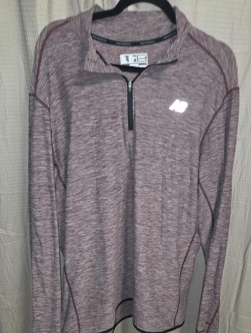 New Balance Mauve Heathered Quarter-Zip Top,  SIZE XL